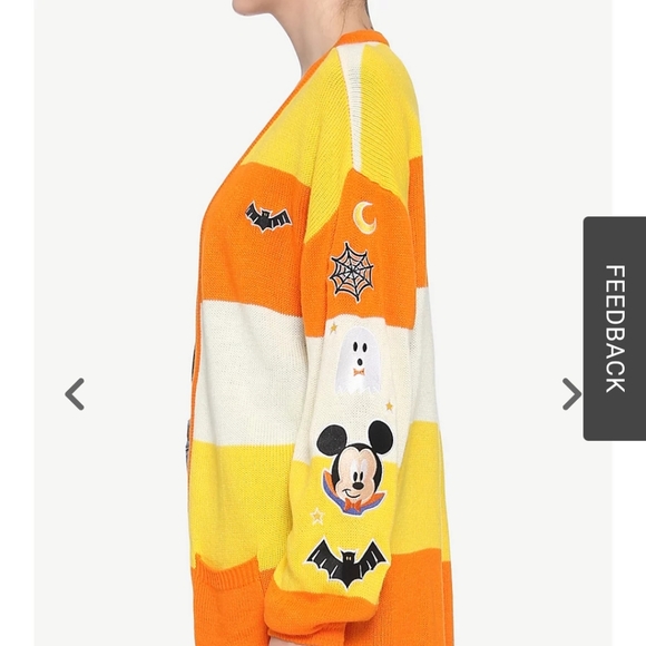 Disney Candy Corn Halloween Cardigan Mickey Mouse and Minnie Mouse - Picture 3 of 5